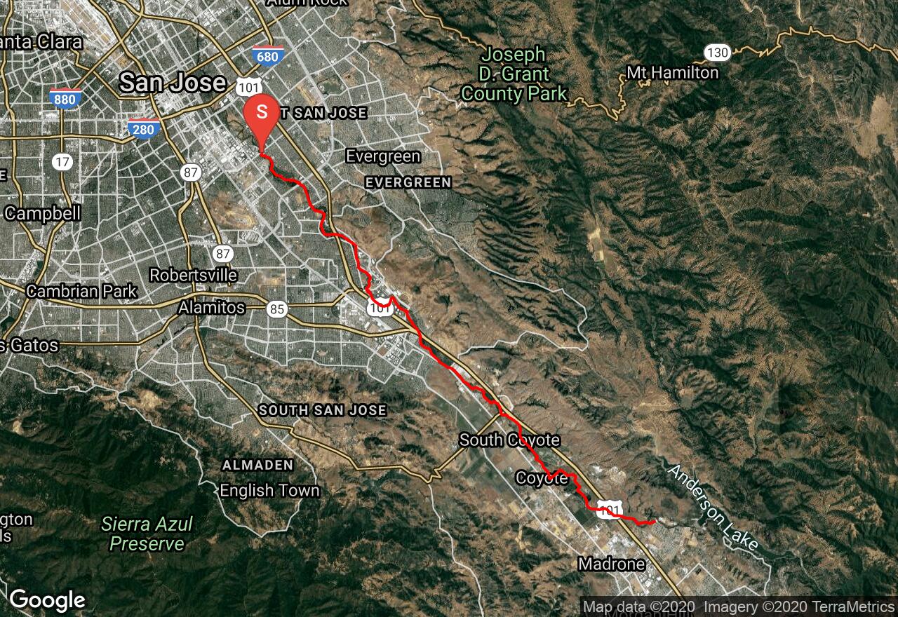 coyote creek bike trail map